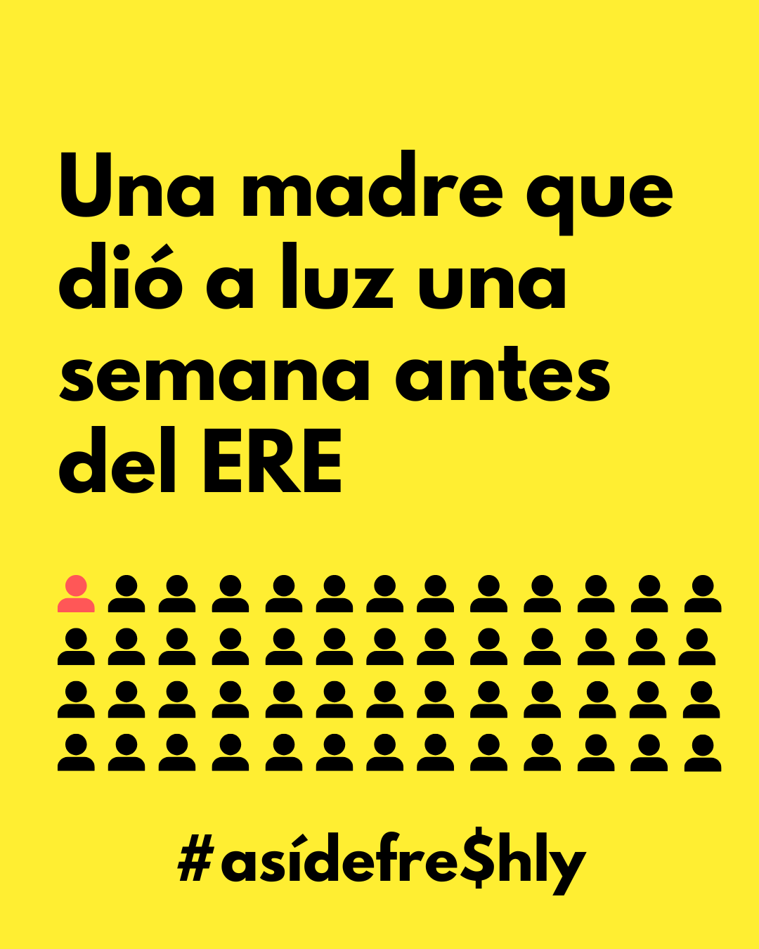 Una madre que dio a luz la semana antes del ERE