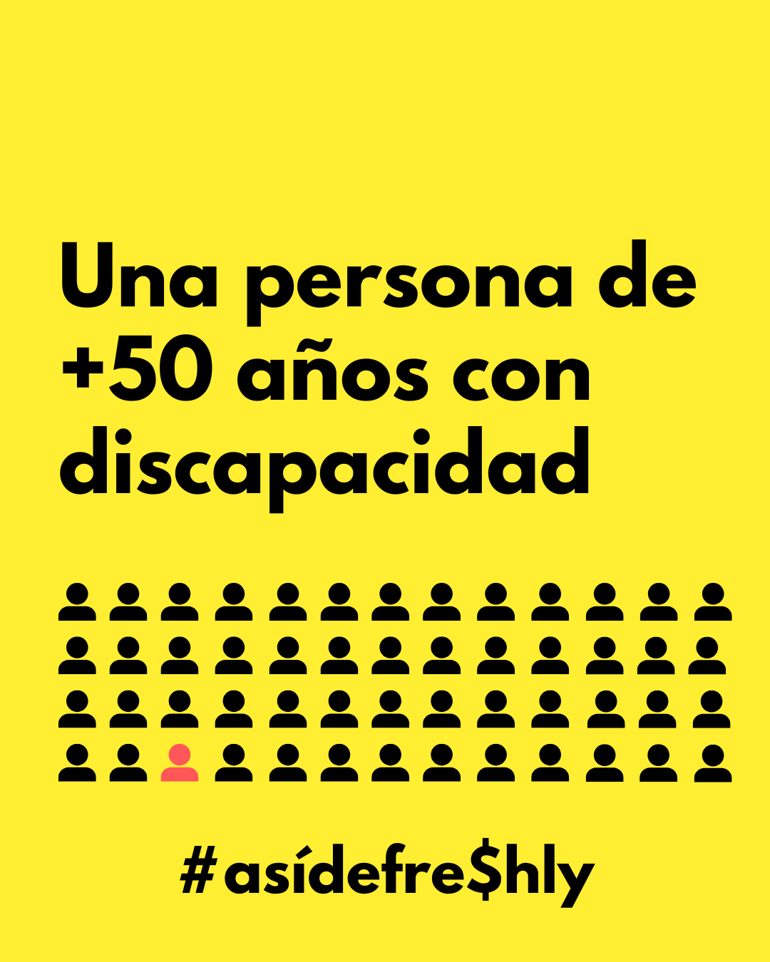 Una persona de +50 años con discapacidad